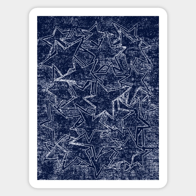 Dark Navy Blue Stars Pattern Sticker by SpieklyArt